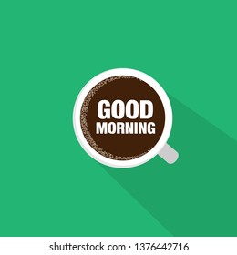 Vector illustration of Good morning with coffee