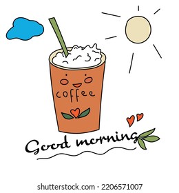 vector illustration, good morning, coffee