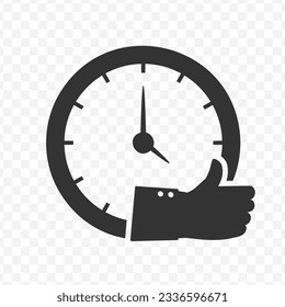 Vector illustration of good time icon in dark color and transparent background(PNG).