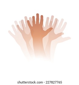 Vector illustration Goodbye, moving hand