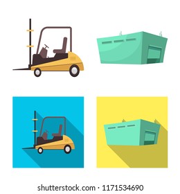 Vector illustration of goods and cargo icon. Set of goods and warehouse stock symbol for web.