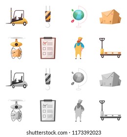 Vector illustration of goods and cargo icon. Set of goods and warehouse stock symbol for web.