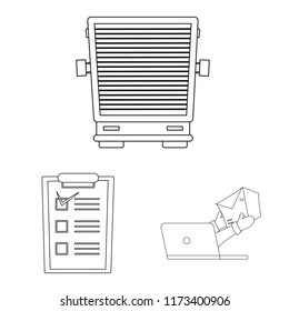 Vector illustration of goods and cargo icon. Set of goods and warehouse vector icon for stock.