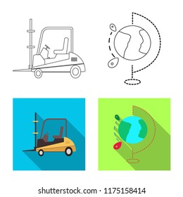 Vector illustration of goods and cargo icon. Collection of goods and warehouse stock vector illustration.