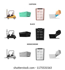 Vector illustration of goods and cargo icon. Collection of goods and warehouse stock symbol for web.