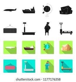 Vector illustration of goods and cargo icon. Set of goods and warehouse stock symbol for web.