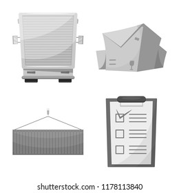 Vector illustration of goods and cargo icon. Collection of goods and warehouse vector icon for stock.