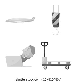 Vector illustration of goods and cargo icon. Collection of goods and warehouse stock vector illustration.