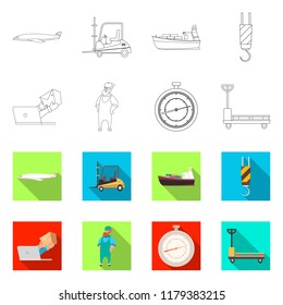 Vector illustration of goods and cargo icon. Collection of goods and warehouse stock symbol for web.