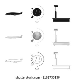 Vector illustration of goods and cargo icon. Collection of goods and warehouse vector icon for stock.