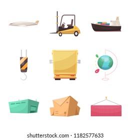 Vector illustration of goods and cargo icon. Collection of goods and warehouse stock symbol for web.