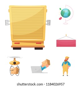 Vector illustration of goods and cargo icon. Collection of goods and warehouse stock symbol for web.