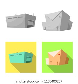 Vector illustration of goods and cargo icon. Collection of goods and warehouse vector icon for stock.
