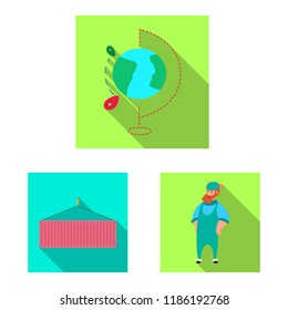 Vector illustration of goods and cargo icon. Collection of goods and warehouse vector icon for stock.