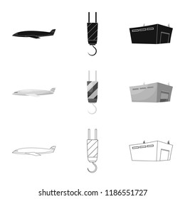 Vector illustration of goods and cargo icon. Set of goods and warehouse vector icon for stock.