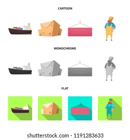 Vector illustration of goods and cargo icon. Collection of goods and warehouse stock symbol for web.