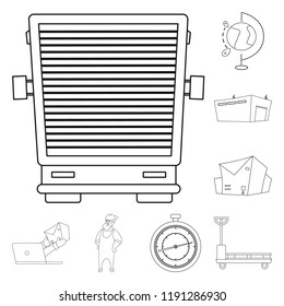 Vector illustration of goods and cargo icon. Collection of goods and warehouse vector icon for stock.