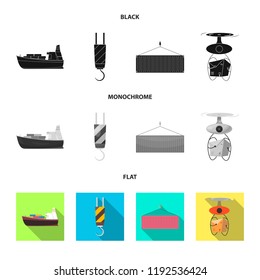 Vector illustration of goods and cargo icon. Collection of goods and warehouse vector icon for stock.
