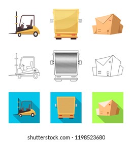 Vector illustration of goods and cargo icon. Collection of goods and warehouse stock symbol for web.