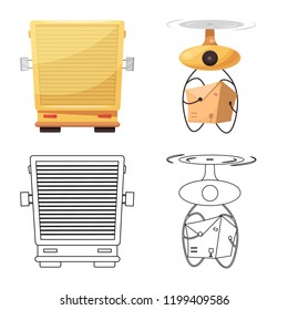 Vector illustration of goods and cargo icon. Collection of goods and warehouse stock vector illustration.
