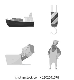 Vector illustration of goods and cargo icon. Collection of goods and warehouse vector icon for stock.