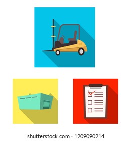 Vector illustration of goods and cargo icon. Collection of goods and warehouse stock vector illustration.