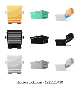 Vector illustration of goods and cargo icon. Collection of goods and warehouse stock symbol for web.
