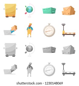 Vector illustration of goods and cargo icon. Set of goods and warehouse stock symbol for web.