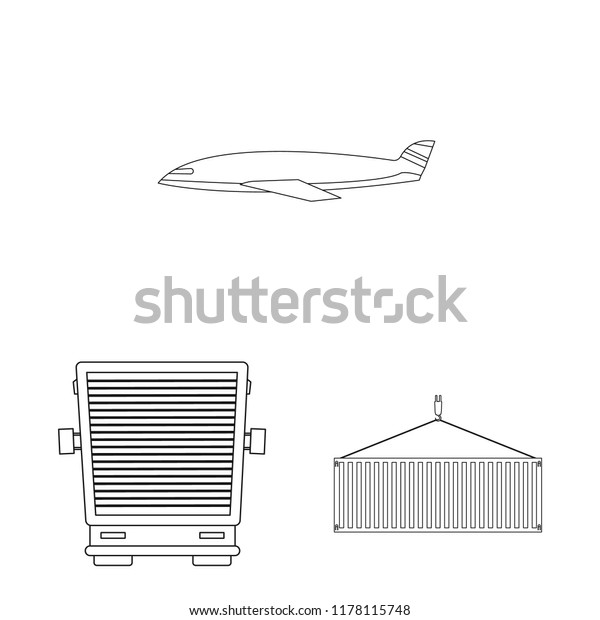 Vector illustration of goods
and cargo icon. Set of goods and warehouse stock vector
illustration.