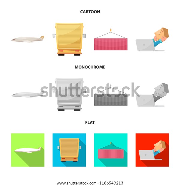 Vector illustration of goods and\
cargo icon. Set of goods and warehouse vector icon for\
stock.