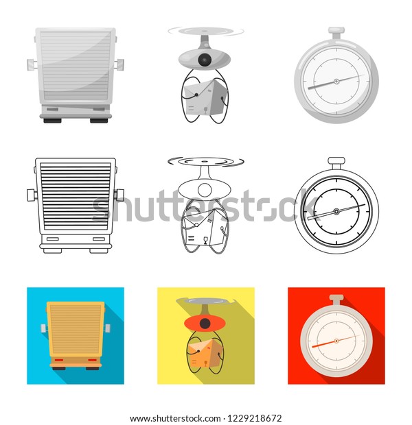 Vector illustration of
goods and cargo icon. Collection of goods and warehouse stock
symbol for web.