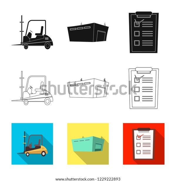 Vector illustration of\
goods and cargo icon. Collection of goods and warehouse stock\
symbol for web.