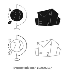 Vector illustration of goods and cargo logo. Set of goods and warehouse stock symbol for web.