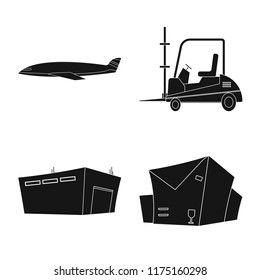 Vector illustration of goods and cargo logo. Collection of goods and warehouse stock symbol for web.