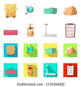 Vector illustration of goods and cargo logo. Collection of goods and warehouse vector icon for stock.