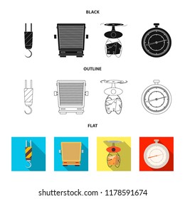 Vector illustration of goods and cargo logo. Collection of goods and warehouse stock symbol for web.