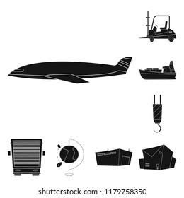 Vector illustration of goods and cargo logo. Set of goods and warehouse stock symbol for web.