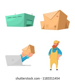 Vector illustration of goods and cargo logo. Collection of goods and warehouse stock vector illustration.