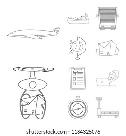 Vector illustration of goods and cargo logo. Collection of goods and warehouse stock vector illustration.