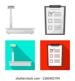 Vector illustration of goods and cargo logo. Set of goods and warehouse stock vector illustration.