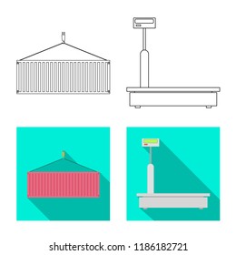 Vector illustration of goods and cargo logo. Set of goods and warehouse vector icon for stock.