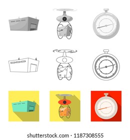 Vector illustration of goods and cargo logo. Collection of goods and warehouse stock vector illustration.
