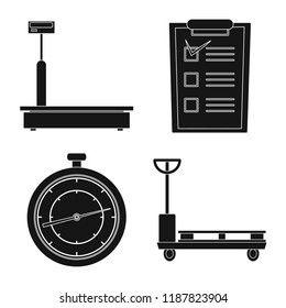 Vector illustration of goods and cargo logo. Set of goods and warehouse stock symbol for web.