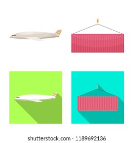 Vector illustration of goods and cargo logo. Collection of goods and warehouse stock symbol for web.