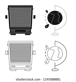Vector illustration of goods and cargo logo. Set of goods and warehouse vector icon for stock.