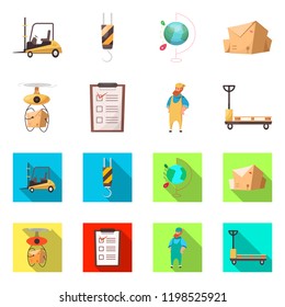 Vector illustration of goods and cargo logo. Collection of goods and warehouse stock vector illustration.