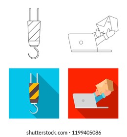 Vector illustration of goods and cargo logo. Set of goods and warehouse vector icon for stock.