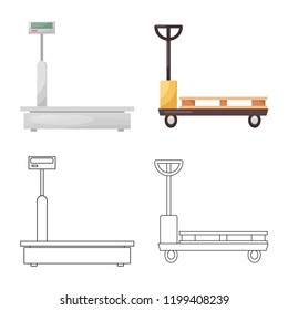 Vector illustration of goods and cargo logo. Collection of goods and warehouse vector icon for stock.