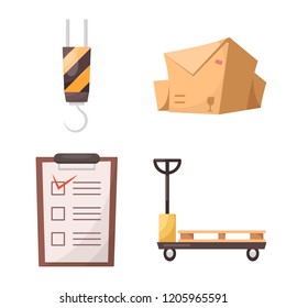 Vector illustration of goods and cargo logo. Set of goods and warehouse vector icon for stock.