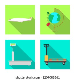 Vector illustration of goods and cargo logo. Set of goods and warehouse stock vector illustration.